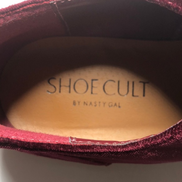 Shoe Cult by Nasty Gal maroon velvet shoes size 6 - Picture 8 of 8